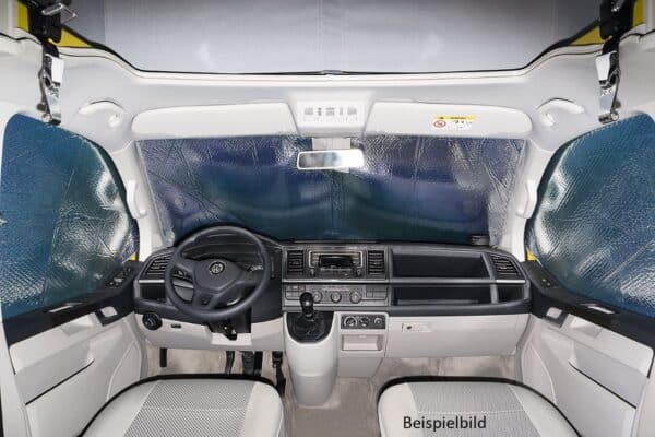 ISOLITE Inside Isolierung, VW T6.1 Fahrerhausfenster 3-tlg., rundem Spiegelfuß ohne Sensoren im Innen-Rückspiegel