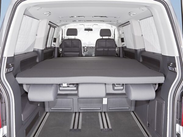 iXTEND Faltbett für VW T6/T5 Multivan und California Beach, Design „Titanschwarz“